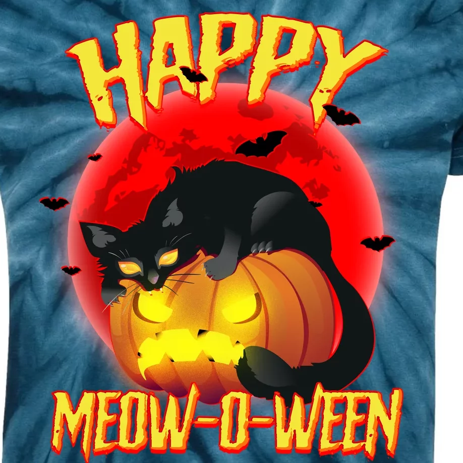 Happy Meow-O-Ween Kids Tie-Dye T-Shirt