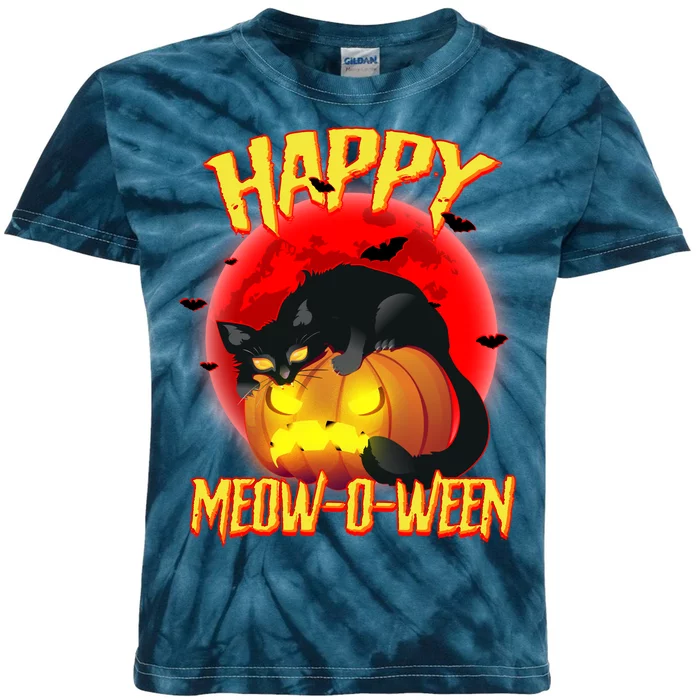 Happy Meow-O-Ween Kids Tie-Dye T-Shirt