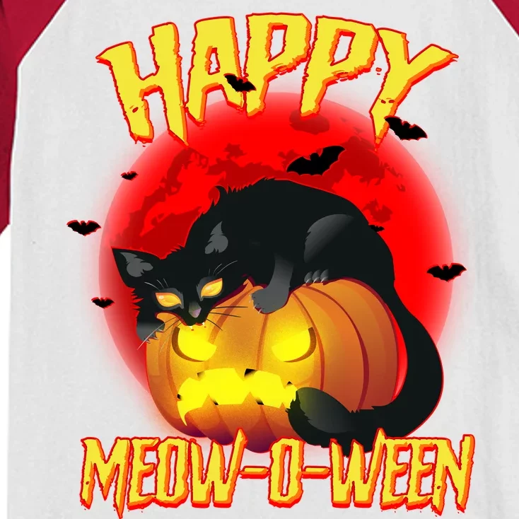 Happy Meow-O-Ween Kids Colorblock Raglan Jersey