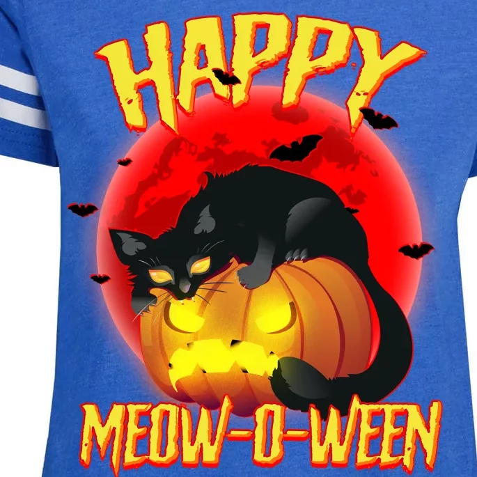 Happy Meow-O-Ween Enza Ladies Jersey Football T-Shirt