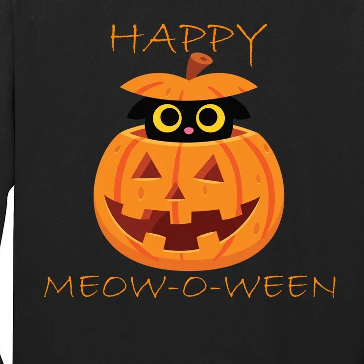 Happy Meow-O-Ween Halloween Tall Long Sleeve T-Shirt