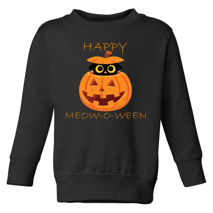 Happy Meow-O-Ween Halloween Toddler Sweatshirt