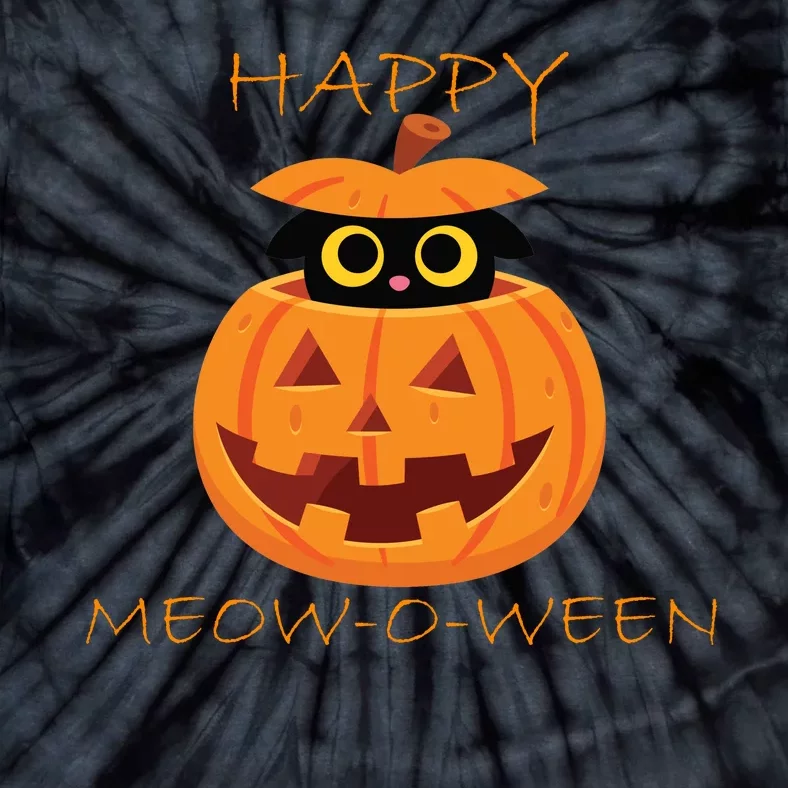 Happy Meow-O-Ween Halloween Tie-Dye T-Shirt