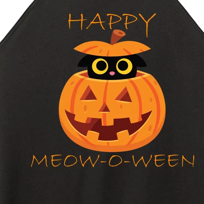 Happy Meow-O-Ween Halloween Women’s Perfect Tri Rocker Tank