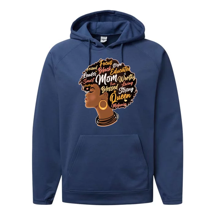 Happy Mother’s Day Mom Queen African American Performance Fleece Hoodie