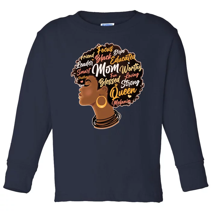 Happy Mother’s Day Mom Queen African American Toddler Long Sleeve Shirt