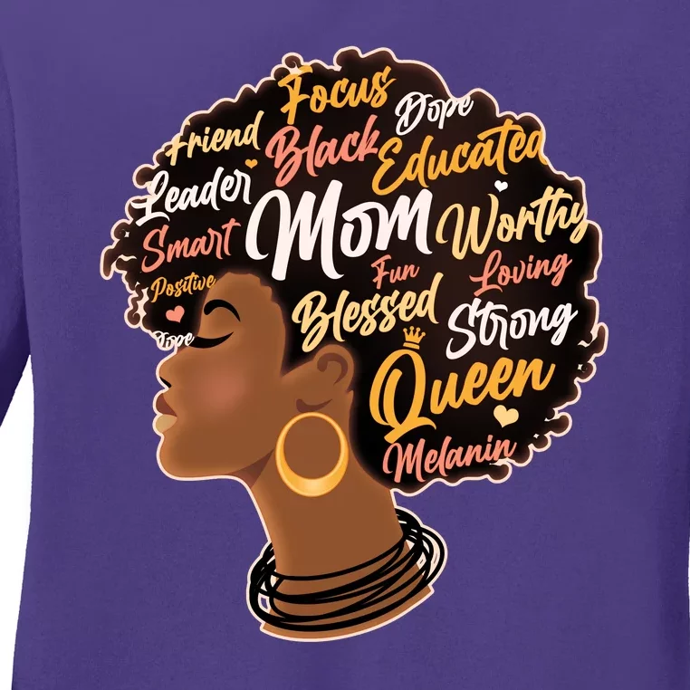 Happy Mother’s Day Mom Queen African American Ladies Long Sleeve Shirt