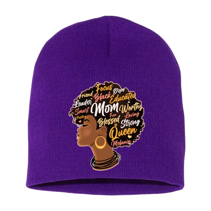 Happy Mother’s Day Mom Queen African American Short Acrylic Beanie