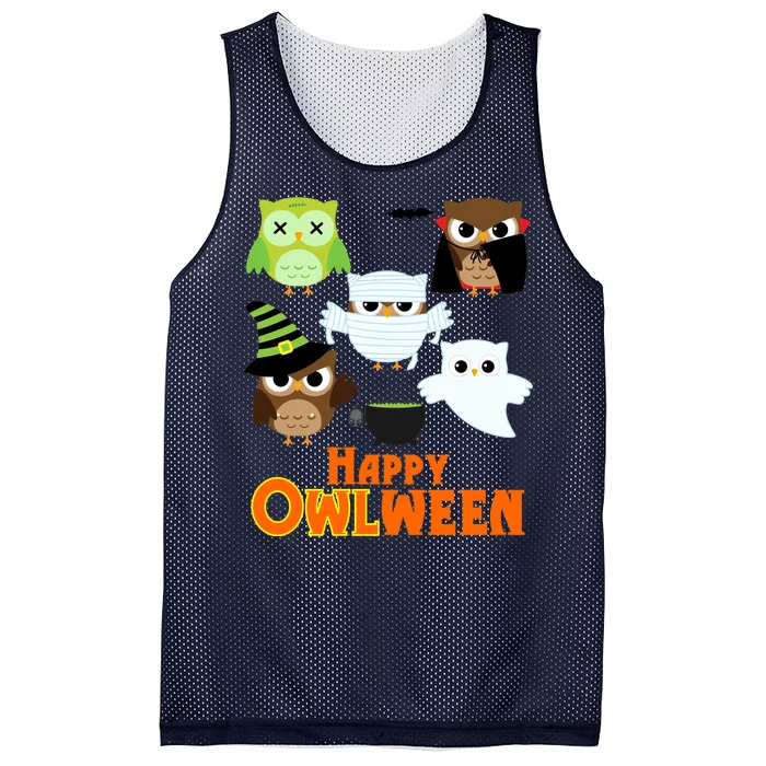 Happy OWLween Halloween Cute Mesh Reversible Basketball Jersey Tank