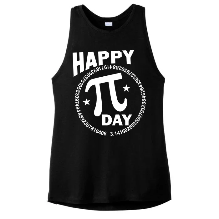 Happy Pi Day Numbers Ladies Tri-Blend Wicking Tank