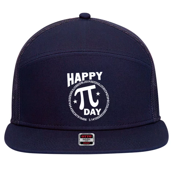 Happy Pi Day Numbers 7 Panel Mesh Trucker Snapback Hat