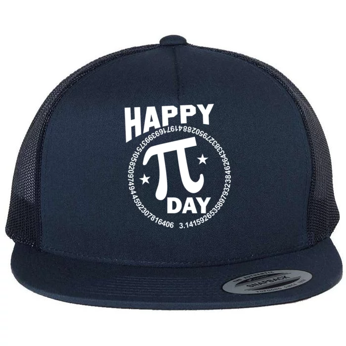 Happy Pi Day Numbers Flat Bill Trucker Hat