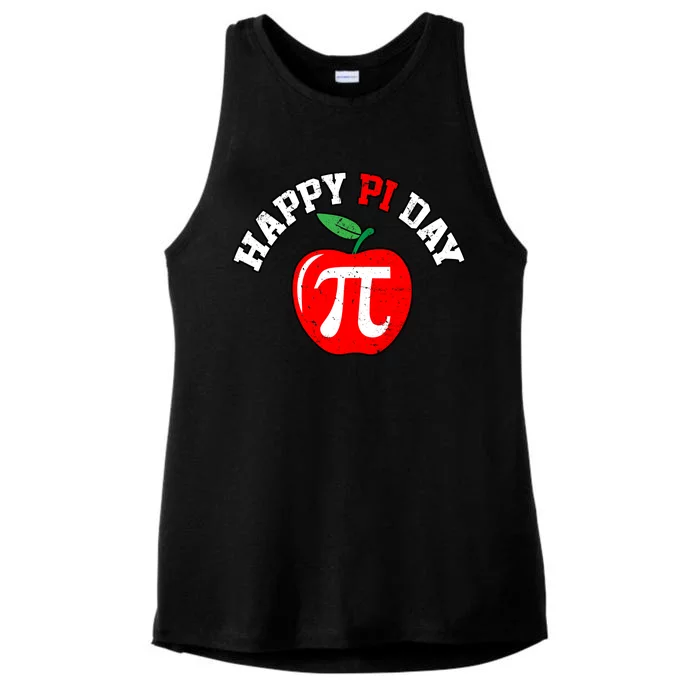 Happy Pi Day Teachers Apple Ladies Tri-Blend Wicking Tank