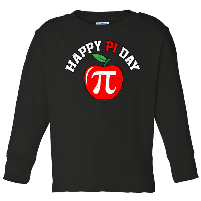 Happy Pi Day Teachers Apple Toddler Long Sleeve Shirt