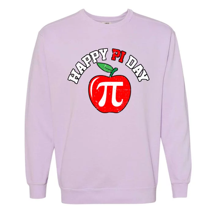 Happy Pi Day Teachers Apple Garment-Dyed Sweatshirt