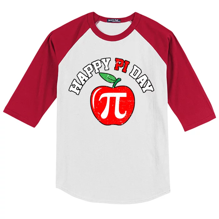 Happy Pi Day Teachers Apple Kids Colorblock Raglan Jersey