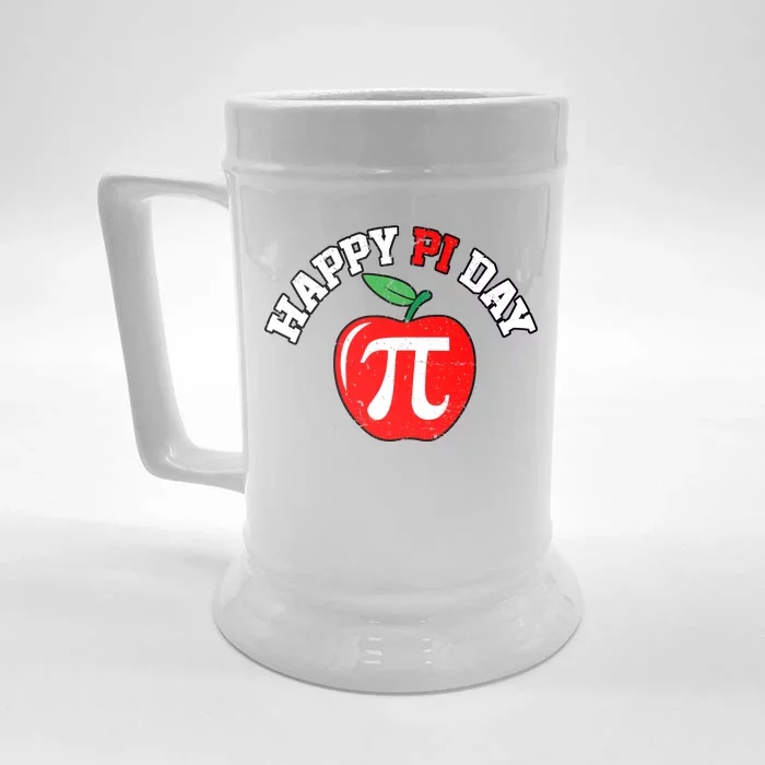 Happy Pi Day Teachers Apple Front & Back Beer Stein