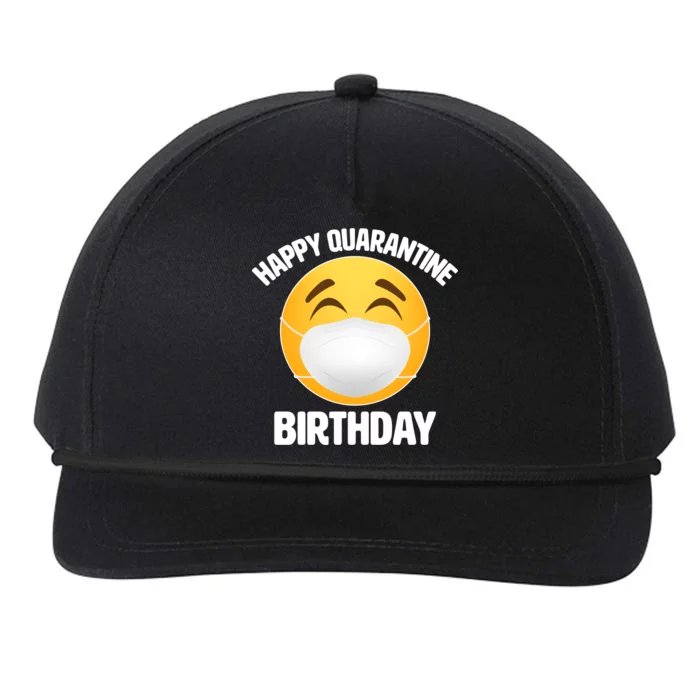 Happy Quarantine Birthday Smiley Emoji Snapback Five-Panel Rope Hat