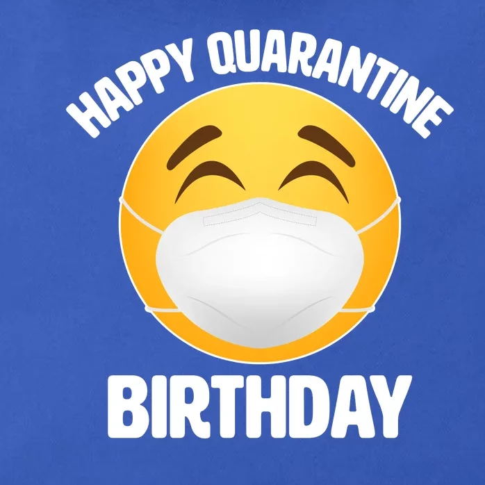 Happy Quarantine Birthday Smiley Emoji Zip Tote Bag