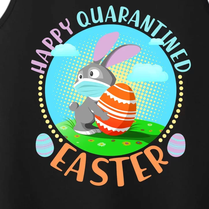 Happy Quarantined Easter Bunny With Mask And Egg Performance Tank