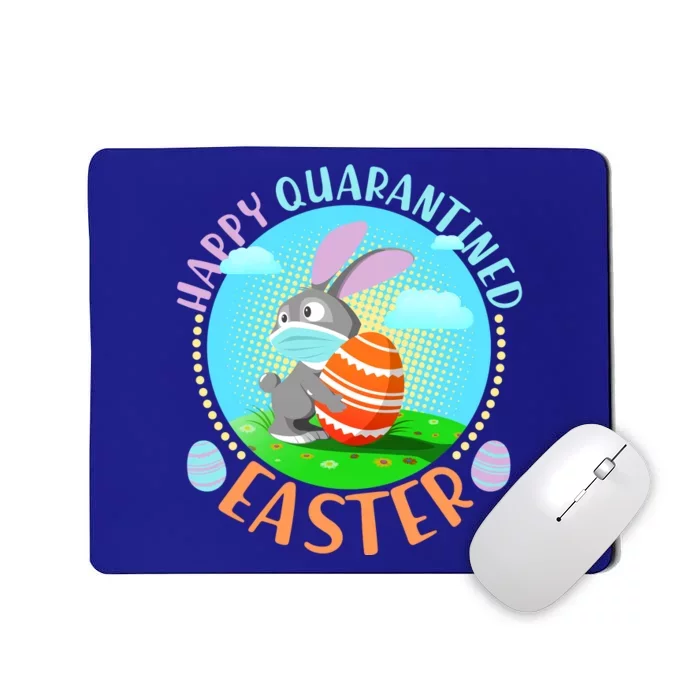 Happy Quarantined Easter Bunny With Mask And Egg Mousepad