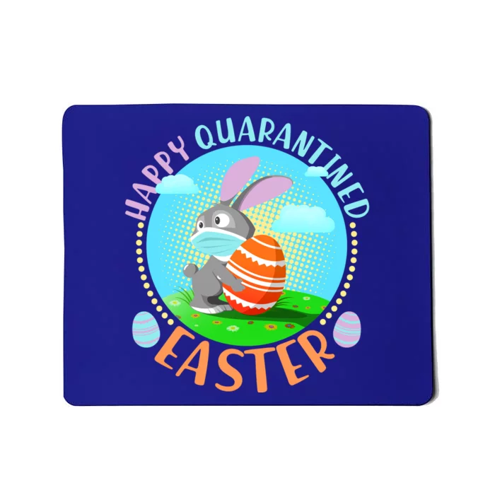 Happy Quarantined Easter Bunny With Mask And Egg Mousepad