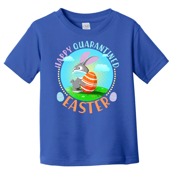 Happy Quarantined Easter Bunny With Mask And Egg Toddler T-Shirt