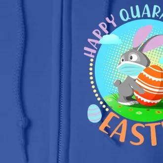 Happy Quarantined Easter Bunny With Mask And Egg Full Zip Hoodie