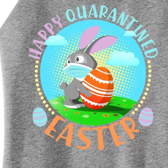 Happy Quarantined Easter Bunny With Mask And Egg Women’s Perfect Tri Rocker Tank