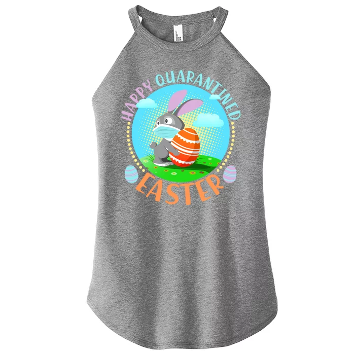 Happy Quarantined Easter Bunny With Mask And Egg Women’s Perfect Tri Rocker Tank