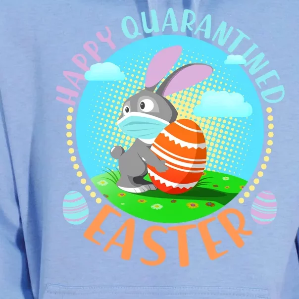 Happy Quarantined Easter Bunny With Mask And Egg Unisex Surf Hoodie