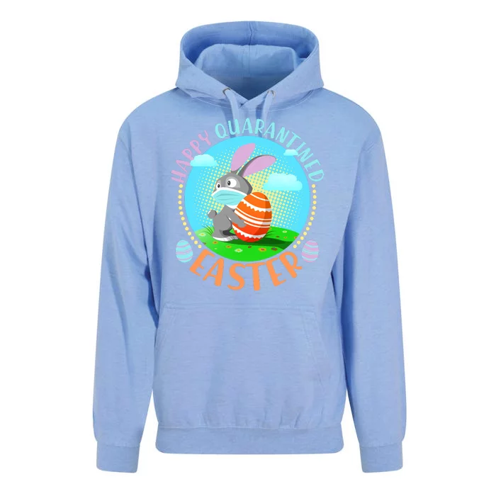 Happy Quarantined Easter Bunny With Mask And Egg Unisex Surf Hoodie