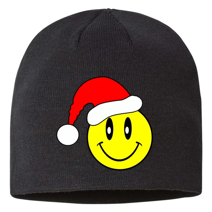 Happy Santa Smile Face 8 1/2in Sustainable Knit Beanie