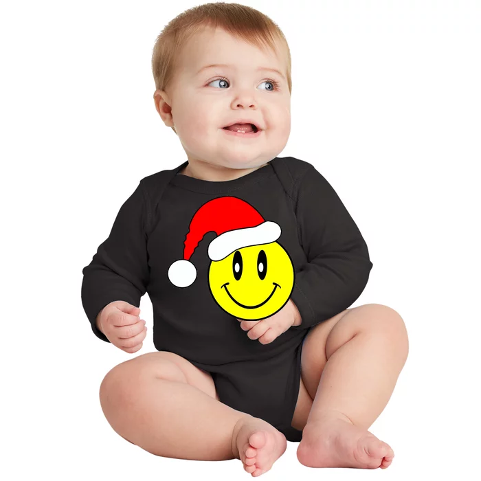 Happy Santa Smile Face Baby Long Sleeve Bodysuit