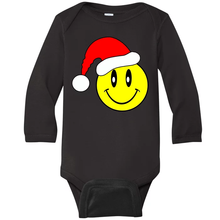 Happy Santa Smile Face Baby Long Sleeve Bodysuit