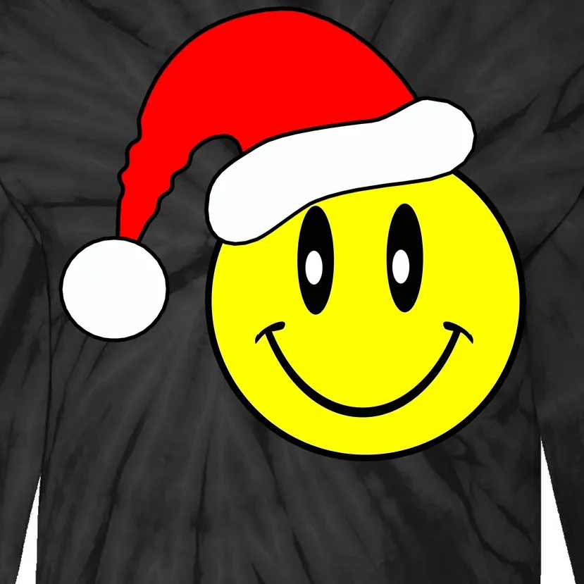 Happy Santa Smile Face Tie-Dye Long Sleeve Shirt