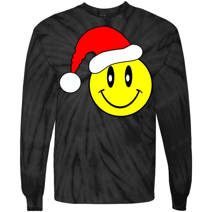 Happy Santa Smile Face Tie-Dye Long Sleeve Shirt