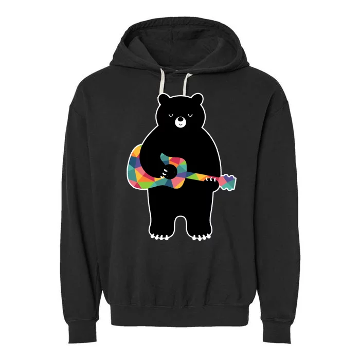 Happy Song Bear Guitar Garment-Dyed Fleece Hoodie