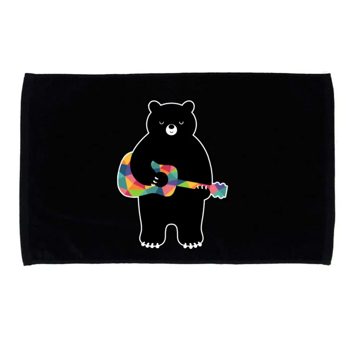 Happy Song Bear Guitar Microfiber Hand Towel