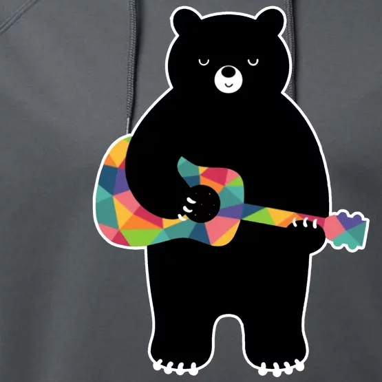 Happy Song Bear Guitar Performance Fleece Hoodie