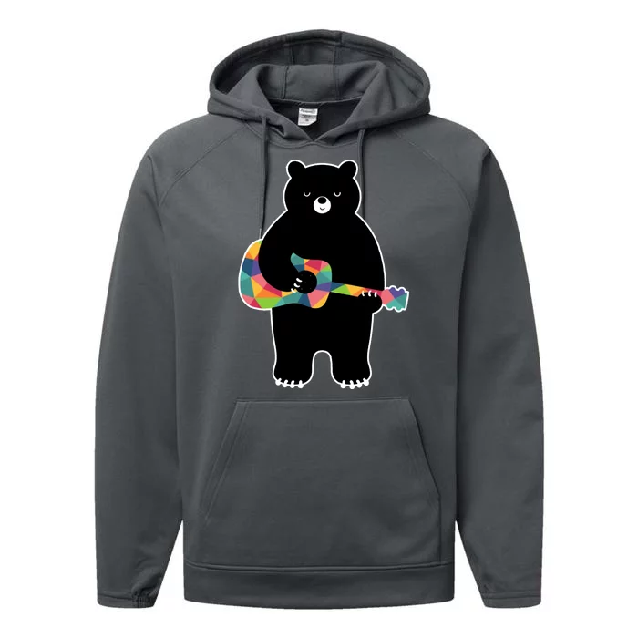 Happy Song Bear Guitar Performance Fleece Hoodie