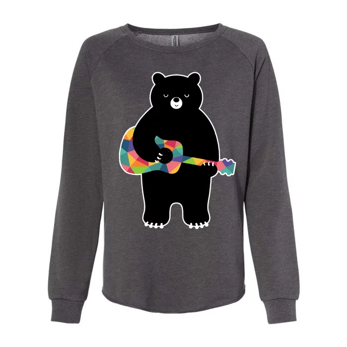 Happy Song Bear Guitar Womens California Wash Sweatshirt