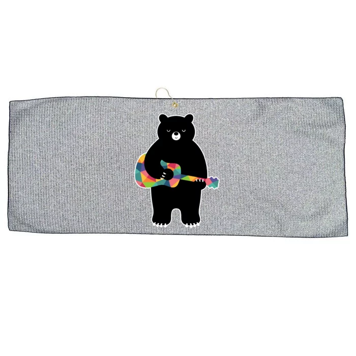 Happy Song Bear Guitar Large Microfiber Waffle Golf Towel