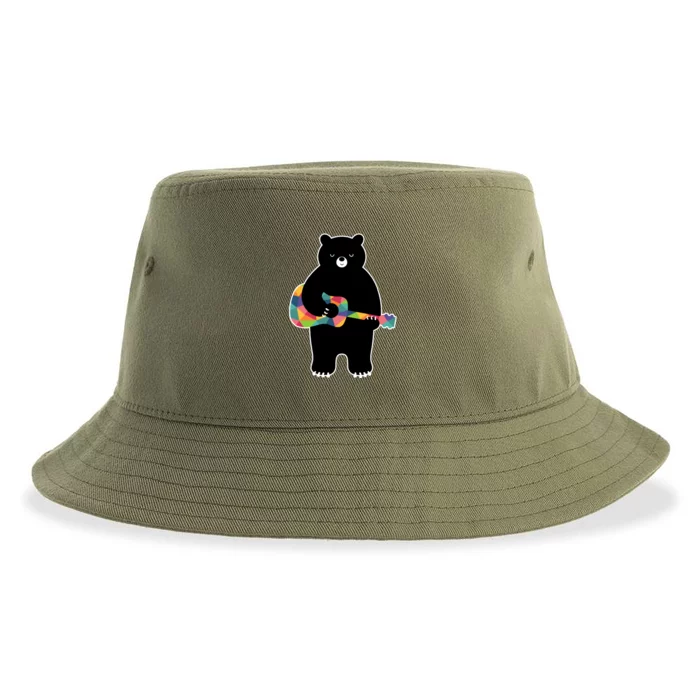 Happy Song Bear Guitar Sustainable Bucket Hat