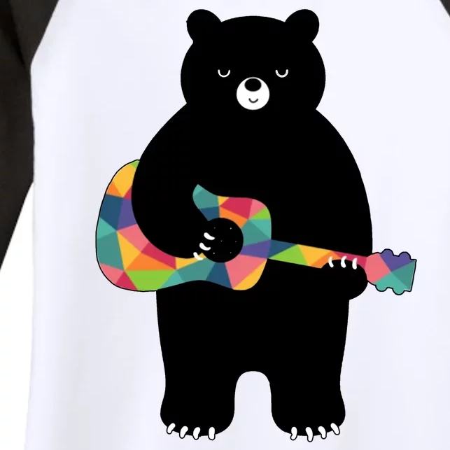 Happy Song Bear Guitar Women's Tri-Blend 3/4-Sleeve Raglan Shirt