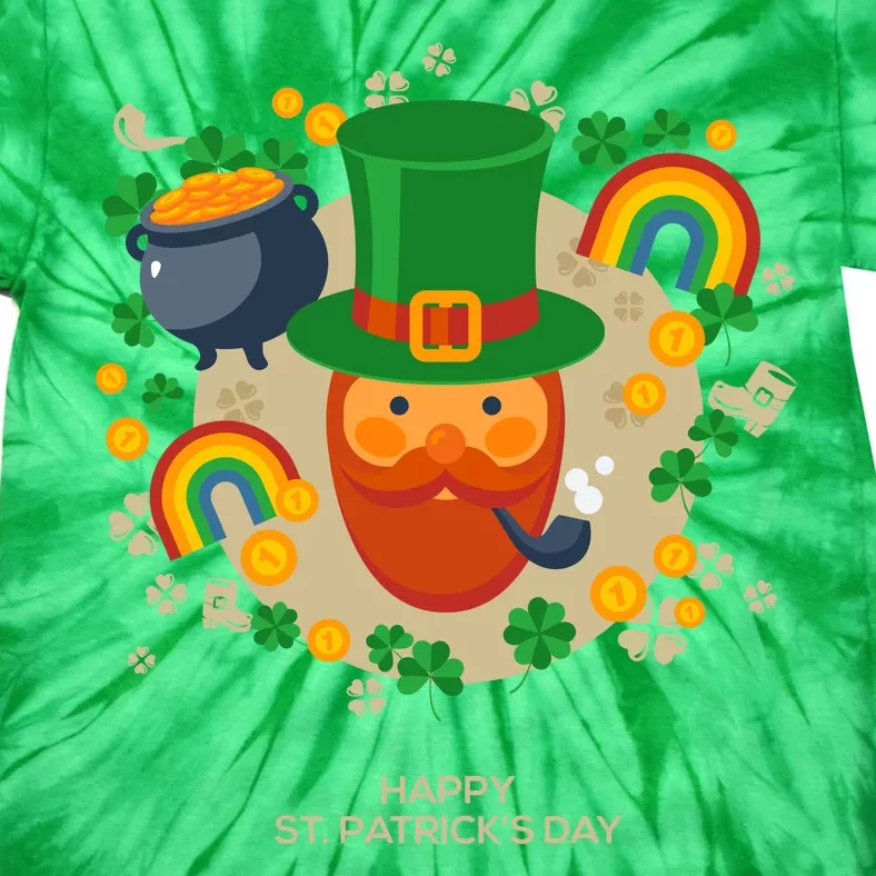 Happy St. Patrack's Day Leprechaun Smoking Pipe Tie-Dye T-Shirt