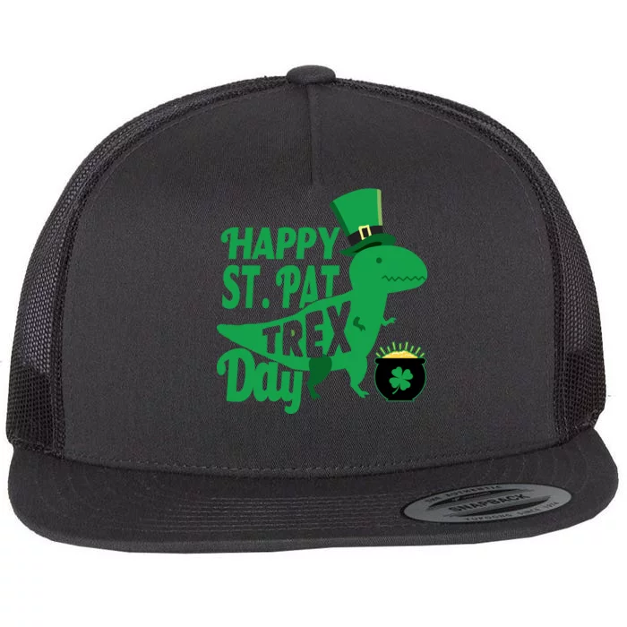 Happy St. Patrick's Pat T-Rrex Day Flat Bill Trucker Hat