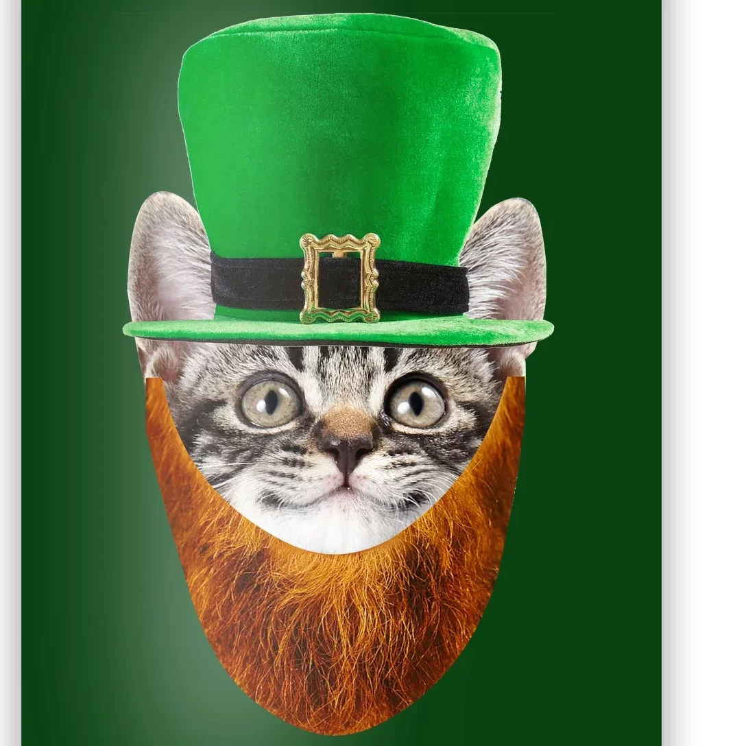 St Patricks Day Irish Green Leprechaun Top Hat with Ginger Beard