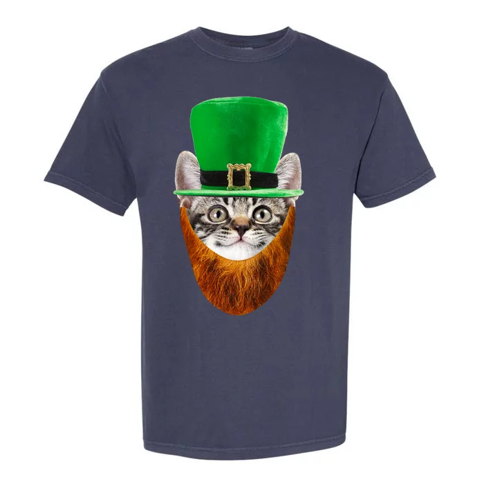 Happy St Catrick's Day Funny Cat Ginger Beard St Patrick's Day Garment-Dyed Heavyweight T-Shirt