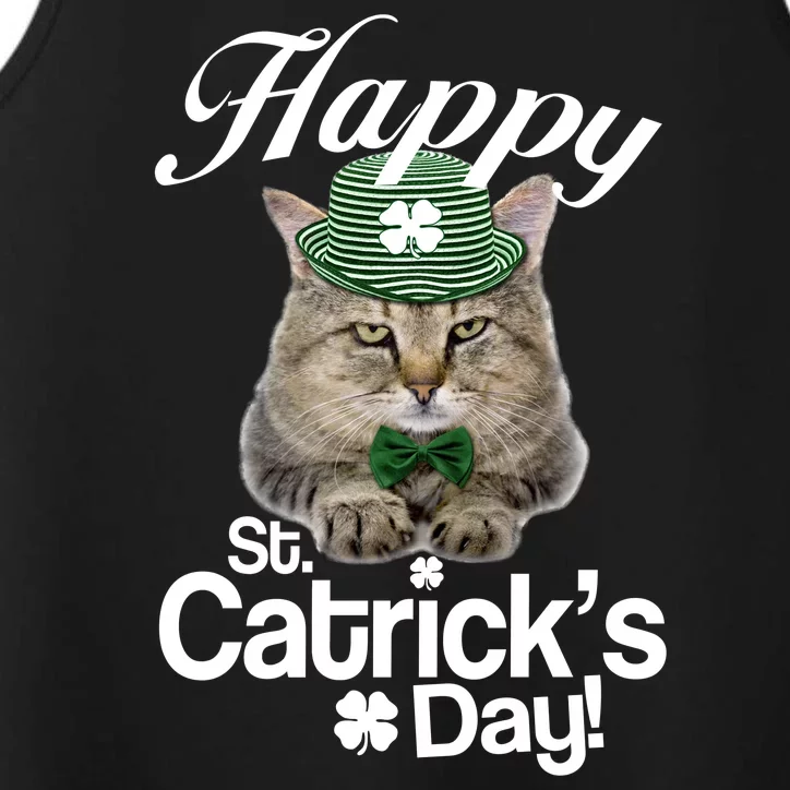 Happy St Catrick's Day Irish Cat Performance Tank